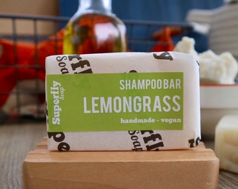Natural Lemongrass Shampoo Bar, Vegan, Handmade, SLS Free, Plastic Free