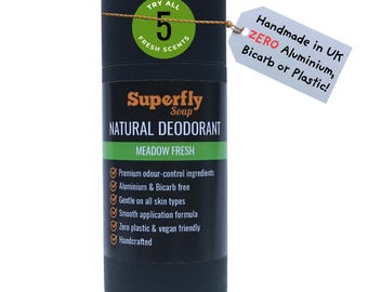 Desodorante natural, aroma a hierba recién cortada, sin bicarbonato, vegano, sin plástico, hecho a mano, 70 ml