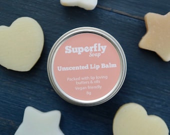 Unscented Lip Balm /  Handmade Lip Balm /Vegan Friendly / Superfly Soap