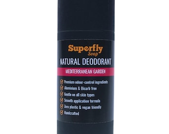 Natural Deodorant for women. Sweet Orange, Geranium and Rosemary.  Handmade, vegan friendly & plastic free, 100% natural ingredients. 70ml