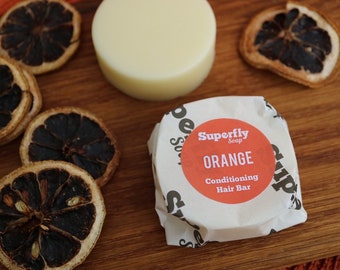 Orange Solid Conditioner Bar UK / Plastic Free / Zero Waste / Superfly Soap