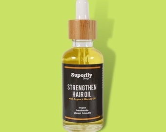 Natural Hair Oil, For Frizz Control, Strengthening, Argan & Marula Oil, Vegan Handmade, 50ml