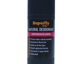 Natural Deodorant for women. Mediterranean Garden Scent. Handmade, vegan friendly and plastic free, 100% natural ingredients. 70ml
