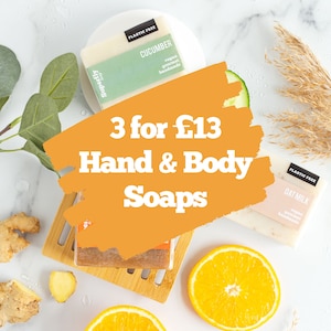 3 for 13 Hand & Body Soaps / Plastic Free Soap / Handmade Cold Process Soap / Natural Vegan Soap / Superfly Soap