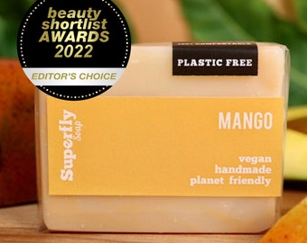 Handmade Vegan Soap & Body Bar, Mango, Plastic Free