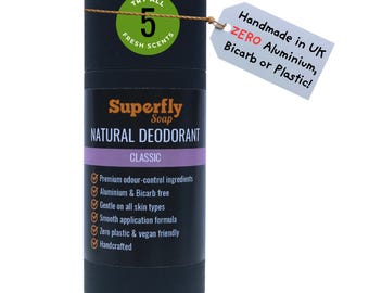 100% Natural Deodorant, Lemon, Neroli, Bergamot, Lavender, Bicarb Free, Handmade, Vegan, Plastic Free