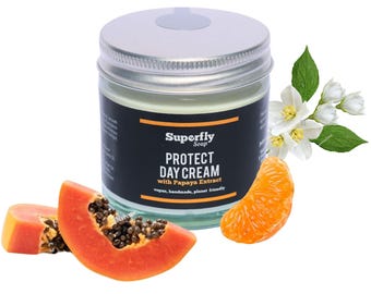 Protect Day Cream with Papaya Extract 60ml / Moisturiser / Vegan Skincare / Zero Waste / Superfly Soap