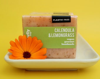 Calendula & Lemongrass Vegan Soap, 100% Natural, Handmade, Plastic Free
