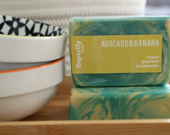 Avocado & Banana Soap / Handmade Cold Process Soap / Natural Vegan Soap Artisan / Superfly Soap