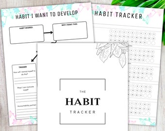 Habit Tracker, Printable, Digital Planner, Bullet Journal, Daily Habit, Daily Planner, Organizer, Habits Builder, A5, PDF, Goals, Kikki k