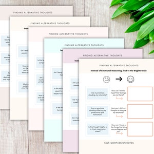 CBT Workbook Journal, Stress Anxiety Worksheet, Cognitive Behavior Therapy, Self Care Planner, Trauma, Self-Healing, Mental Disorder image 5