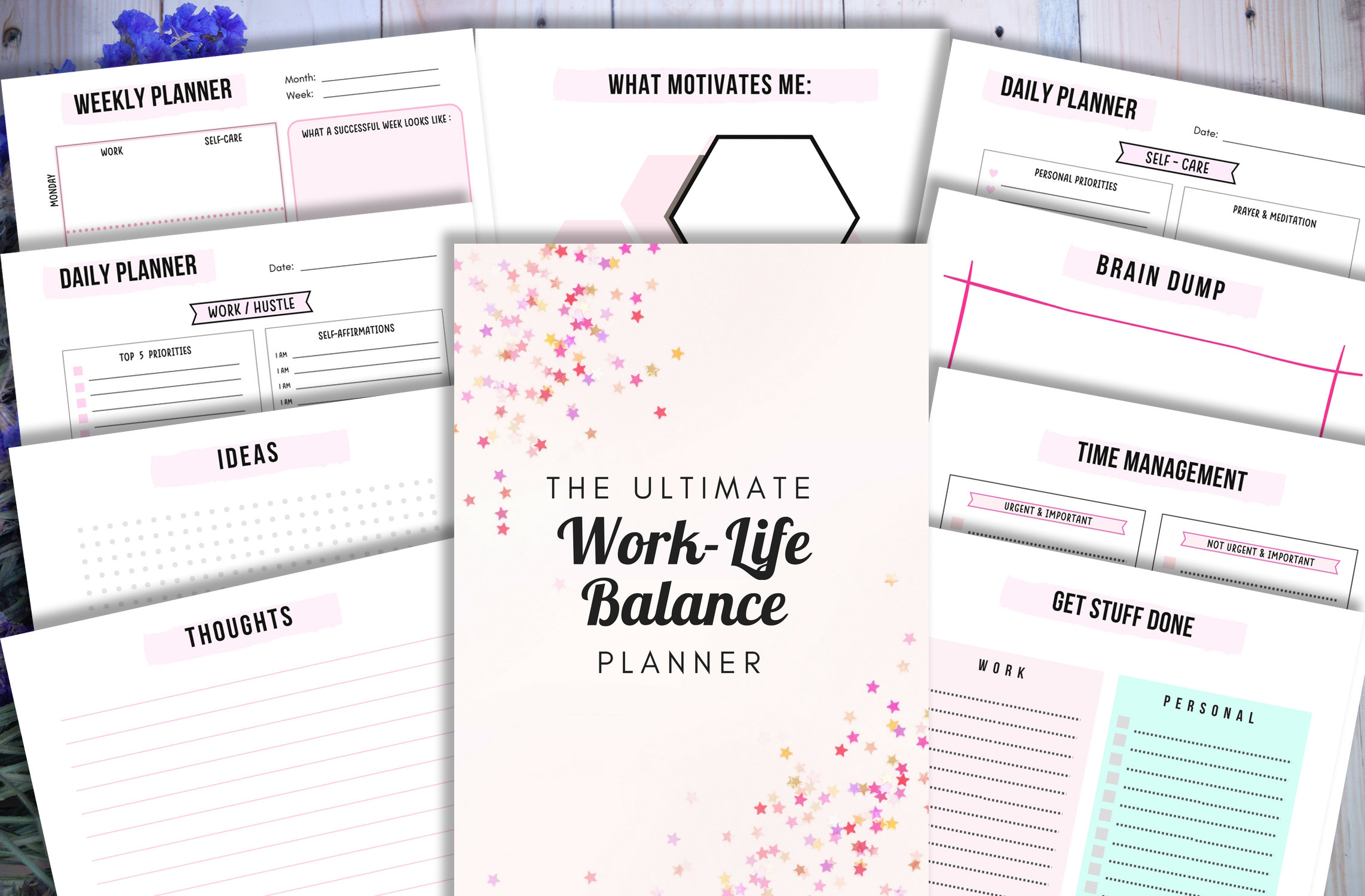 Digital Life Planner, Digital Journal, Printable Planner, Self Care Kit ...