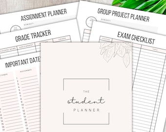 Student Planner 2022-2023 Printable, Academic  Planner, Assignment, Grade Tracker Sheet, Student Organizer, Weekly Monthly Planner