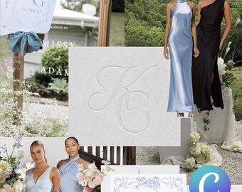 Canva Wedding Monogram and Moodboard Template
