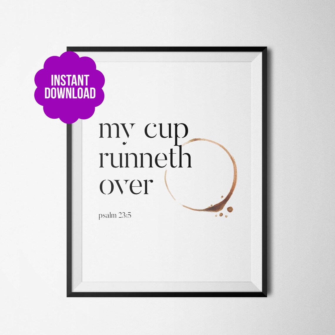Printable Art my Cup Runneth Over Typography - Etsy Hong Kong