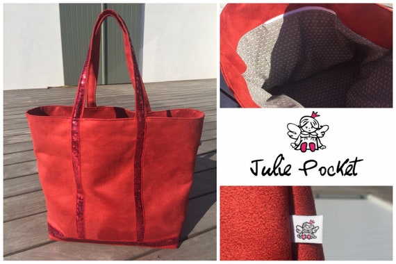 red suede tote bag
