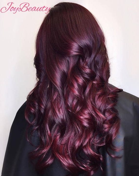 1b 99j Dark Burgundy Pre Plucked Full Lace Wig Peruvian Malaysian Human Hair