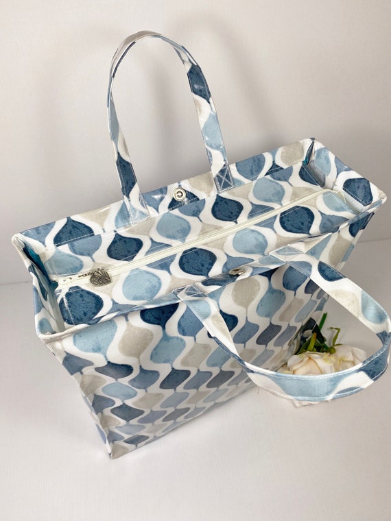 Petite Verve Denim Gloss UK Made 100 Cotton Oilcloth Traditional Shopper tote Bag Wipe Clean Water Resistant Ideal for Shopping Etsy Canada