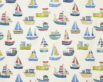 Decoration / curtain fabric Boats Club, sold by the metre