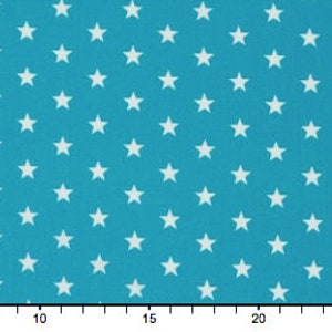 Curtain with stars, desired length 140 cm 310 cm türkis