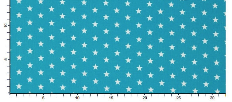 Curtain with stars, desired length 140 cm 310 cm türkis