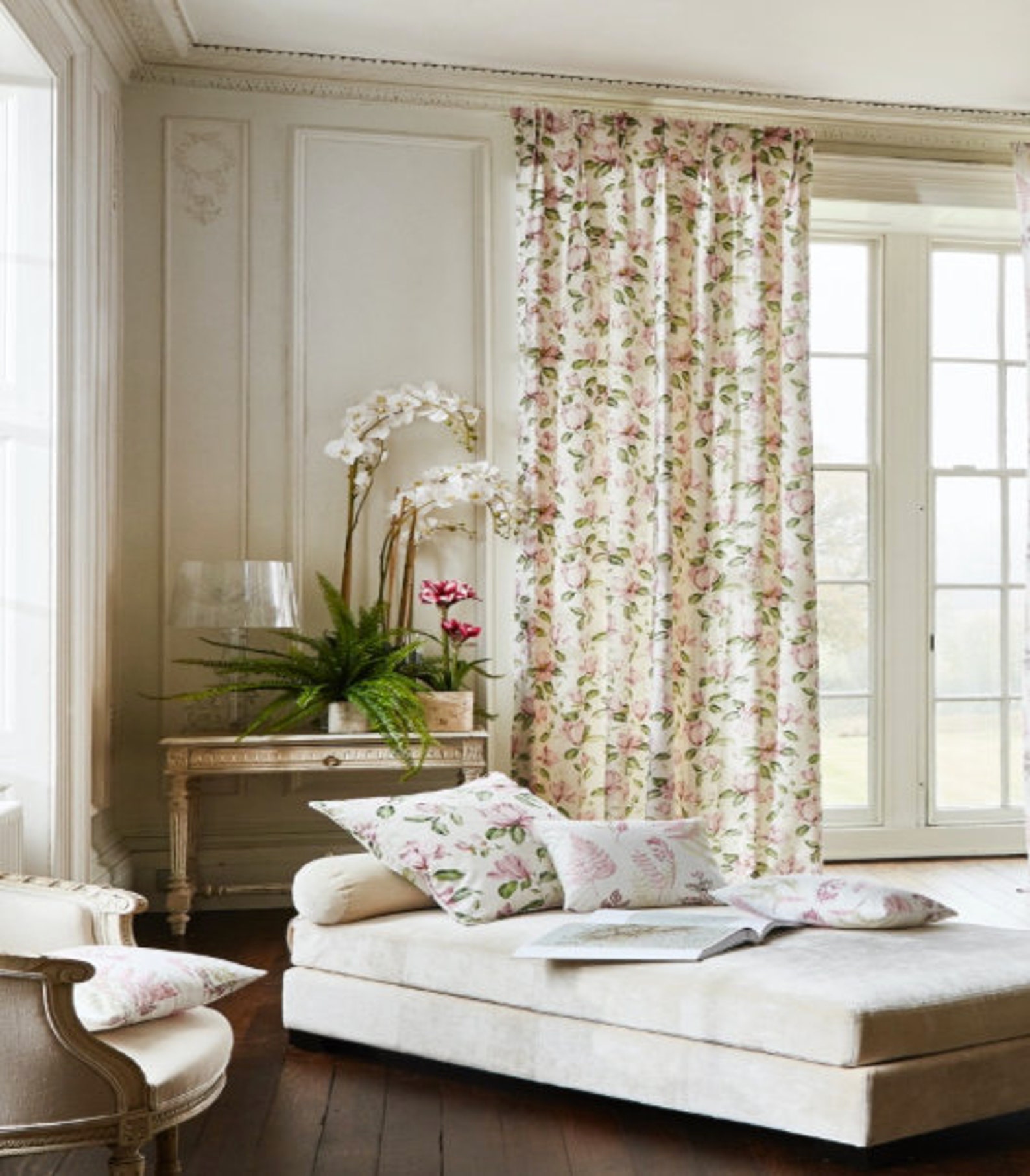 Curtain With Magnolia Blossoms Desired Length 140 Cm 310 Cm Etsy New