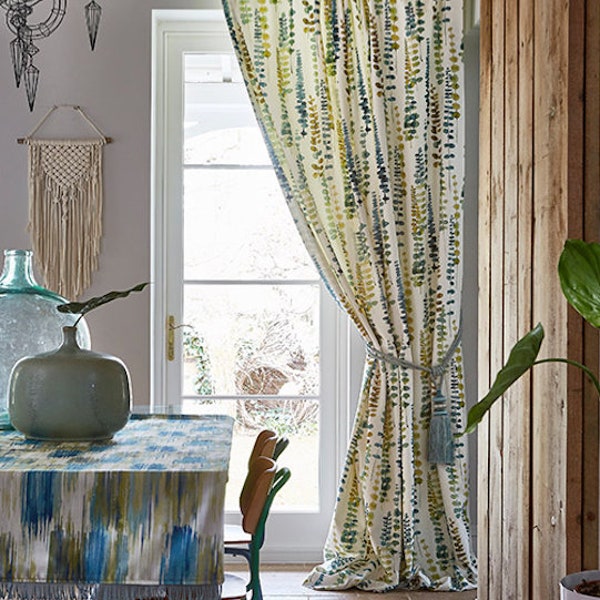 Vorhang mit Blätterranke, Wunschlänge 140 cm - 310 cm