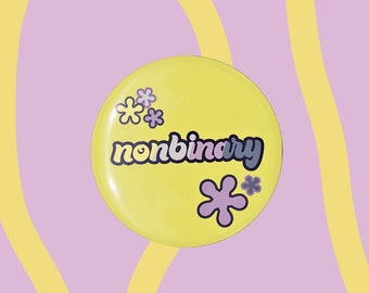 Non-Binary Badge | Enby Pride Button | LGBT Accessory