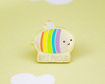 Gay Bee Pride Enamel Pin: LGBTQIA+ Bumblebee Badge