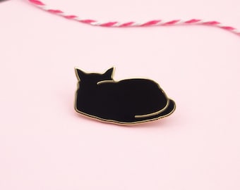 Black Cat Pin / Enamel Pin Black Cat / Cat Pin Badge / Cat Lover Gift