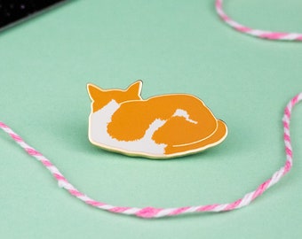 Ginger and White Cat Enamel Pin / Cute Cat Pin / Cat Lover Gift