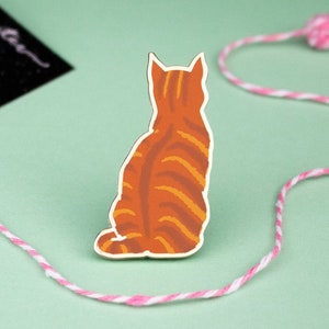 Orange Cat Enamel Pin, Ginger Tabby Cat Pin Badge, Cat Lover Gift, Orange Cat Pin