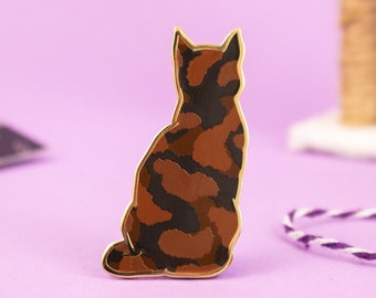 Tortie Cat Enamel Pin, Cat Lover Gift, Cute Enamel Pin