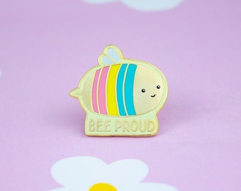 Pansexual Pride Bee Enamel Pin: 'Bee Proud' Queer Badge