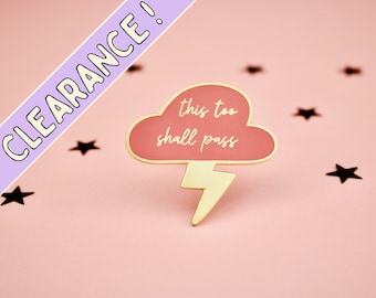 This Too Shall Pass Pin, Lightning Bolt Enamel Pin, Grief Gift, Mindfulness Pin, Affirmation Pin