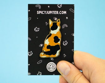 Calico Cat Enamel Pin, Cat Lover Gift, Cute Enamel Pin