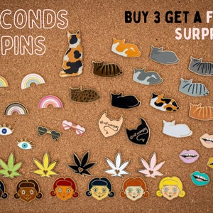 Seconds Pins Sale! Discounted Pin Badges, (Pins With Slight Imperfections), Lapel Pins, Brooches, Cat Pins