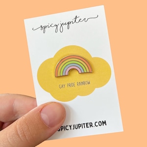 Gay Flag Rainbow Enamel Pin | LGBTQIA+ Pride Pin | LGBT Badge | Queer Gift