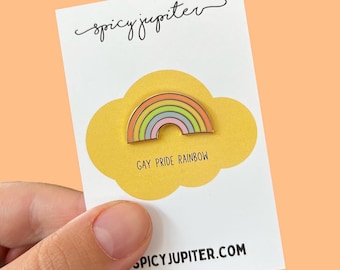 Rainbow Flag Gay Pin / Gay Pride Pin / Queer Pin / LGBT Pin / Pride Enamel Pin / Gay Enamel Pin