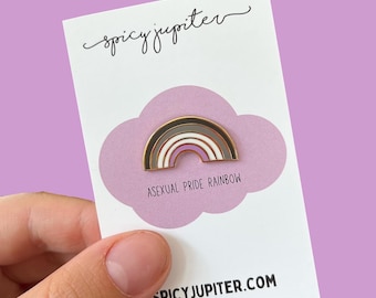 Asexual Flag Rainbow Enamel Pin | Ace Pride Pin | LGBT Badge | Queer Gift
