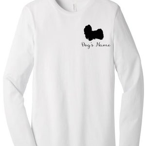 Personalized Shih Tzu Dog Silhouette Long Sleeve Shirt: Dog Lover Gift