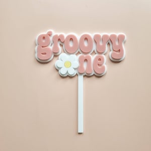 Groovy One Peace Sign or Daisy Cake Topper