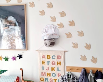 Wood Dinosaur footprint wall decor