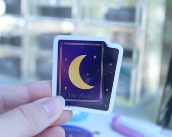 The Moon Tarot Card Vinyl Sticker, Witchy Sticker, Vinyl Laptop Sticker, Vinyl Water Bottle Sticker