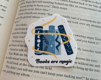 Books Are Magic Sticker: Waterproof Vinyl Decal for Laptop, Kindle
