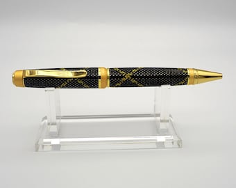 Ballpoint Pen, Handmade in Gold and Satin Gold with Braided Shooting Star design