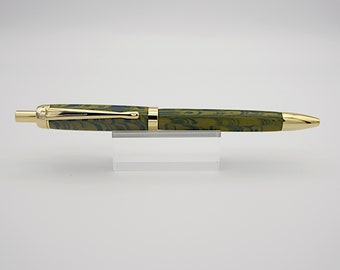 Ballpoint Pen, Click Top Pen in Gold and Ebonite
