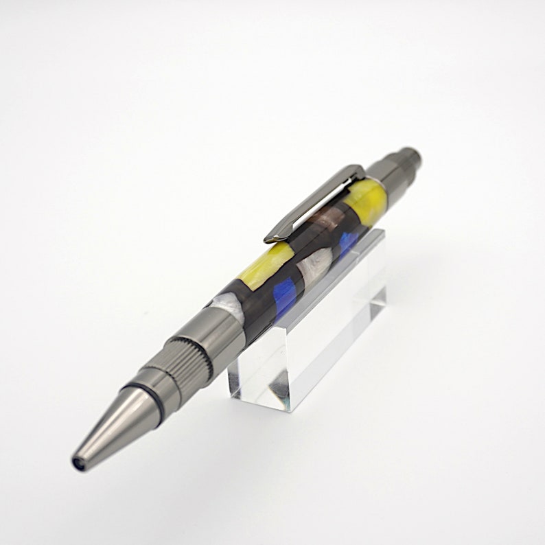 Ballpoint Pen, Click Top Pen in Gunmetal and Picasso Acrylic image 8