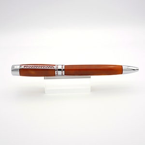Ballpoint Pen, Pink Swarovski Crystals in Chrome and Cosmic Copper Acrylic