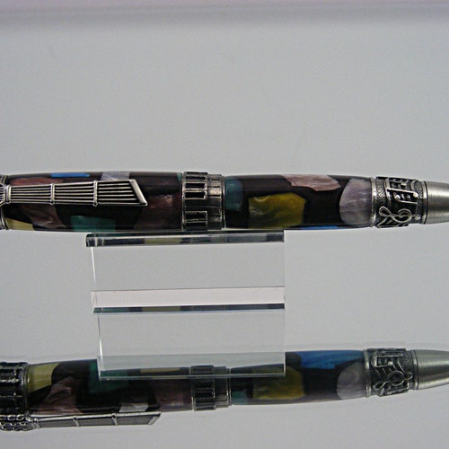 Music, Handmade Acrylic Pen in Antique shops Pewter and Picasso Acrylic